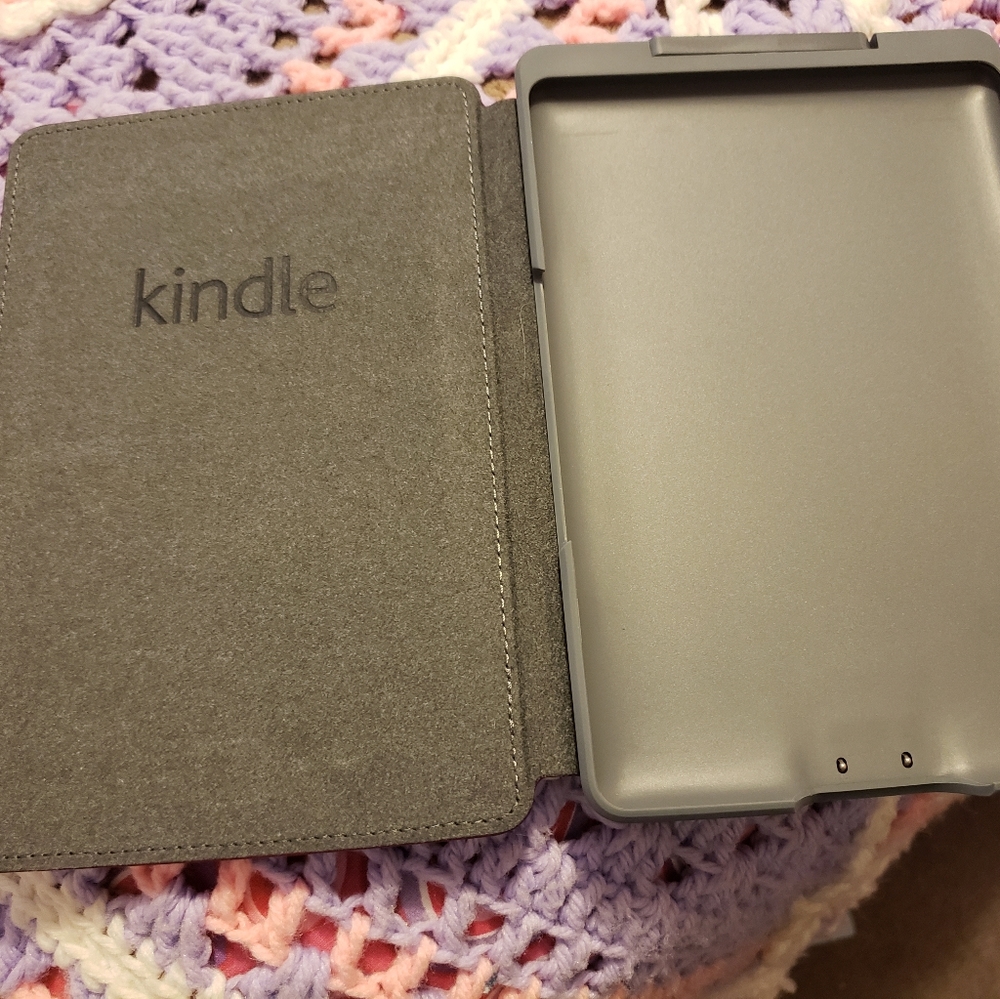 Burgundy Kindle cover with light